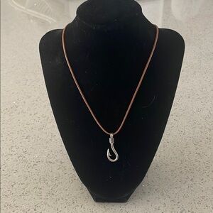 Silver Hook Pendant Necklace
